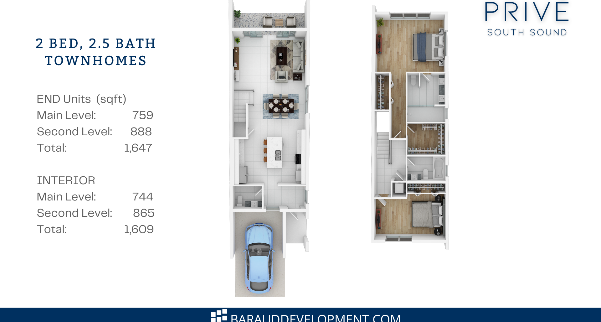 6 PRIVÉ, SOUTH SOUND | UPGRADED 2-BED/2.5-BATH POOL VIEW END UNIT image 3
