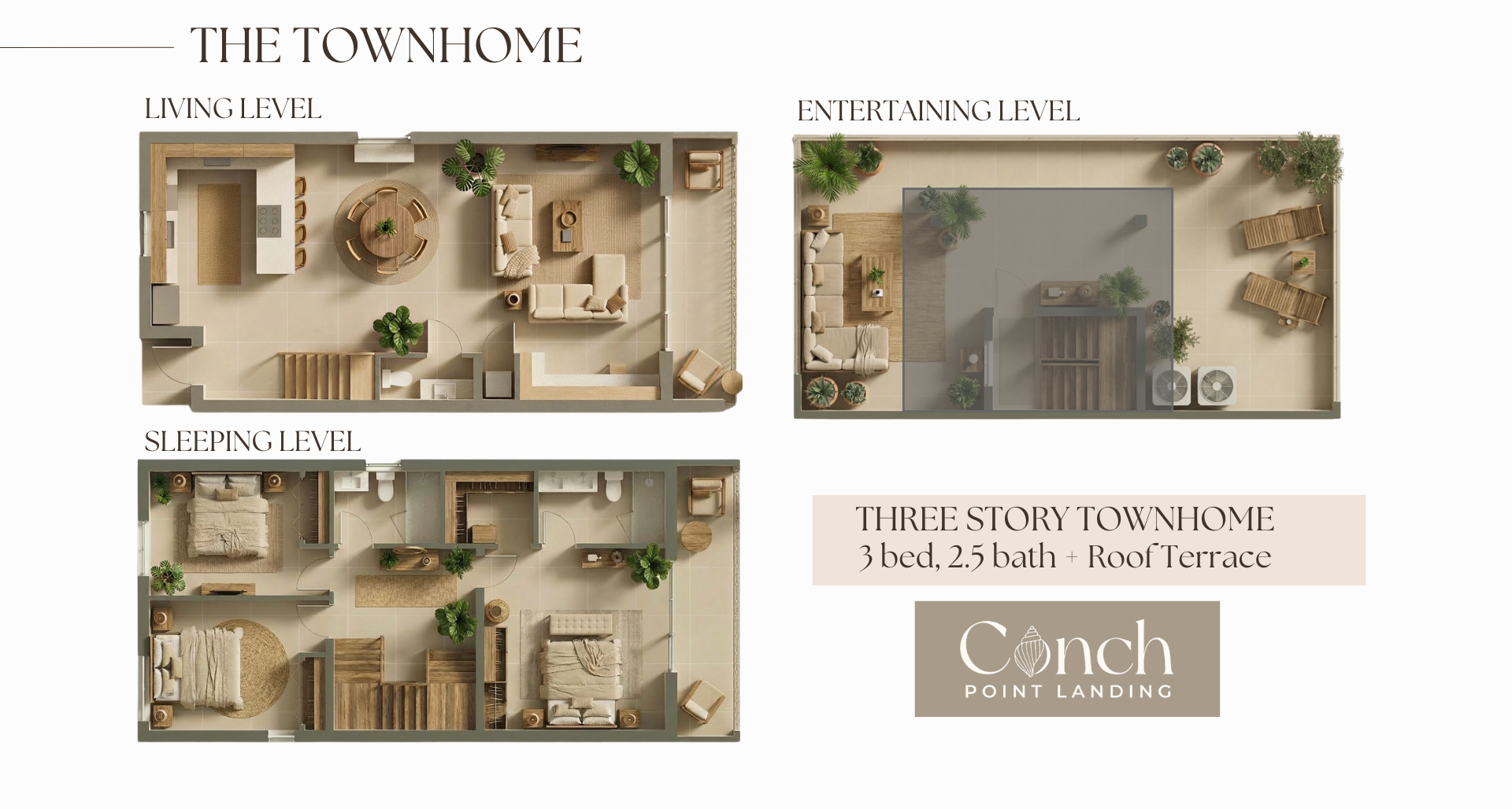 Conch Point Landing Unit 6 | Three-Level Townhome with Rooftop Terrace image 1